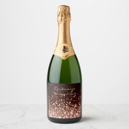 Personalisierte Rose Schaumweinetikett (Vorderseite)