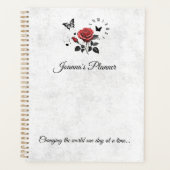 Personalisierte Rose, Tinte & Zeitplaner Planer (Vorderseite)