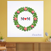 Personalisierte Rose über Laurel Wreath Leinwanddruck (Insitu (Wohnzimmer))