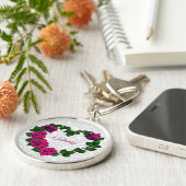 Personalisierte Rose Weinkultur Schlüsselanhänger (Seite)