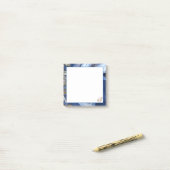 Personalisierte Rose White Navy Blue MARBLE Sticky Post-it Klebezettel (Auf Schreibtisch)