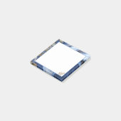 Personalisierte Rose White Navy Blue MARBLE Sticky Post-it Klebezettel (angewinkelt)