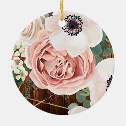 Personalisierte Rose XMAS Ornament Geometrische Ga (Hinten)