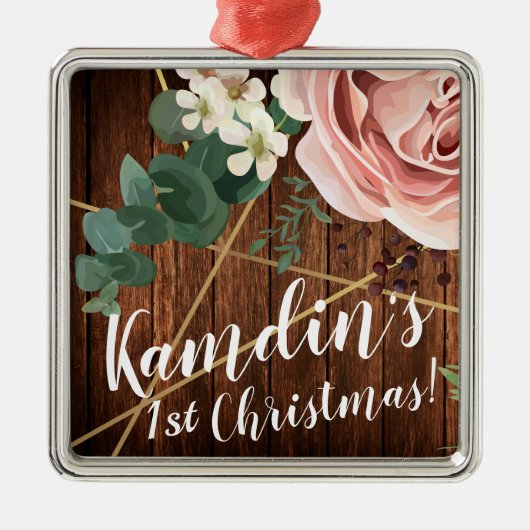Personalisierte Rose XMAS Ornament Geometrische Ga (Vorne)
