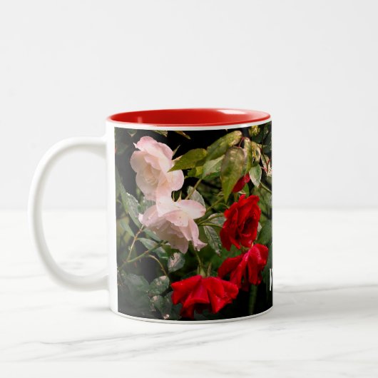 Personalisierte Rose Zweifarbige Tasse (Links)