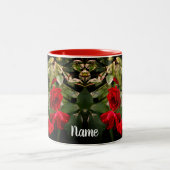 Personalisierte Rose Zweifarbige Tasse (Mittel)