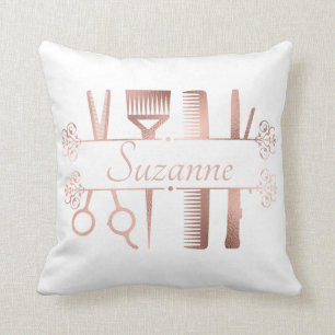 Personalisierte Roségold-Friseur Hairstylist Kissen