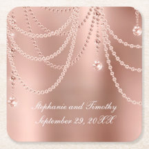 Personalisierte Roségold-Perlen-Diamant-Bling-Hoch