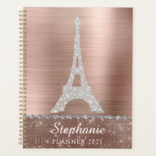 Personalisierte roségoldene Diamant-Sparkling-Pari Planer