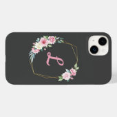 Personalisierte Rosen auf Grau Case-Mate iPhone Hülle (Rückseite (Horizontal))