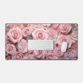 Personalisierte Rosen Blumenmatte Schreibtischunterlage (Tastatur & Maus)