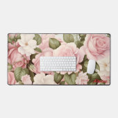 Personalisierte Rosen Blumenmatte Schreibtischunterlage (Tastatur & Maus)