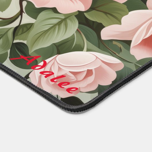 Personalisierte Rosen Blumenmatte Schreibtischunterlage (Ecke)
