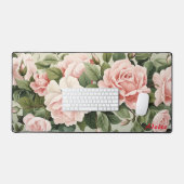 Personalisierte Rosen Blumenmatte Schreibtischunterlage (Tastatur & Maus)