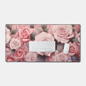 Personalisierte Rosen Blumenmatte Schreibtischunterlage (Tastatur & Maus)