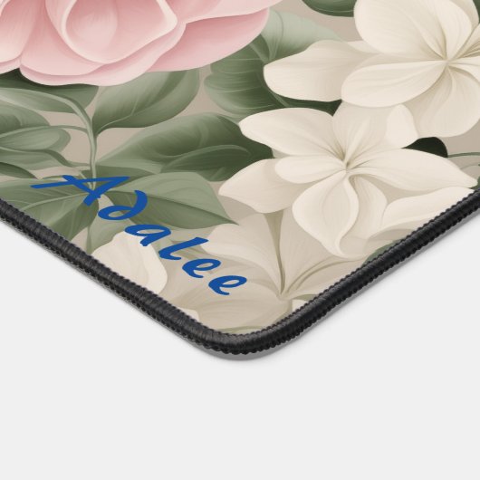 Personalisierte Rosen Blumenmatte Schreibtischunterlage (Ecke)