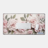 Personalisierte Rosen Blumenmatte Schreibtischunterlage (Tastatur & Maus)