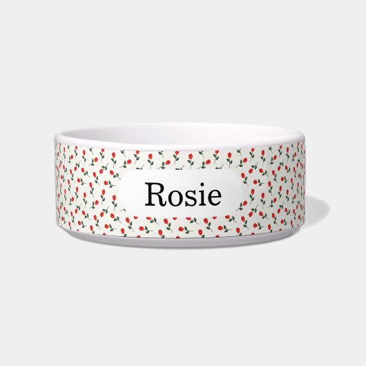Personalisierte Rosen-Haustier-Schale Napf (Vorderseite)