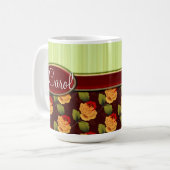 Personalisierte Rosen-Kaffee-Tasse Kaffeetasse (Vorderseite Links)