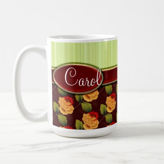 Personalisierte Rosen-Kaffee-Tasse Kaffeetasse (Links)