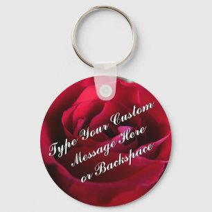Personalisierte Rosen-Schlüsselanhänger Rote Rose  Schlüsselanhänger