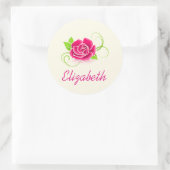 Personalisierte Rosendarstellung Runder Aufkleber (Tasche)