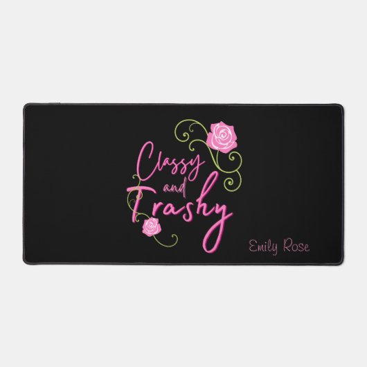 Personalisierte Rosenschmuck Schreibtischunterlage (Vorderseite)