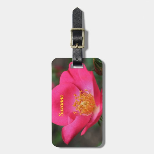 Personalisierte Rosenstäbchen Gepäckanhänger (Vorderseite vertikal)