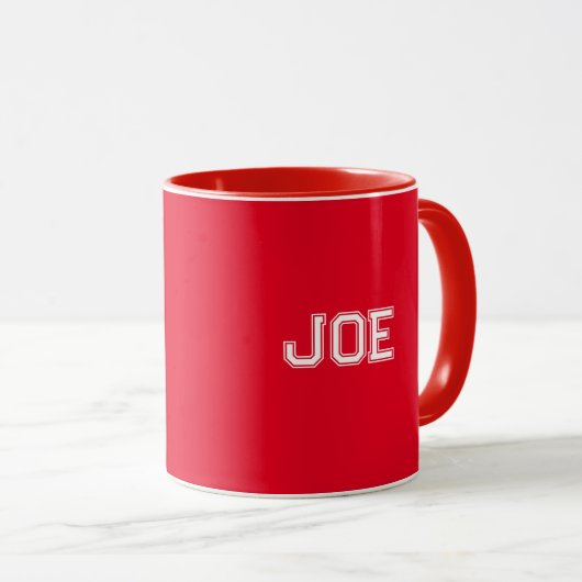 Personalisierte Rot-Combo-Stil-Tasse Tasse (VorderseiteRechts)