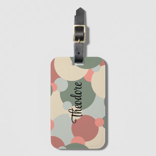 Personalisierte rot-grüne Moleküle Gepäckmarke Gepäckanhänger (Vorderseite Vertikal)