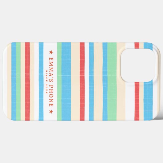 Personalisierte Rot-Minze-Streifen Case-Mate iPhone Hülle (Rückseite (Horizontal))