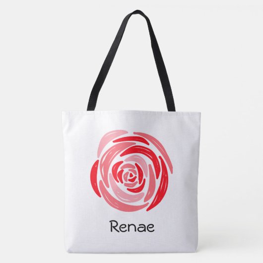 Personalisierte Rot-Rosa-Tosacktasche Tasche (Vorderseite)
