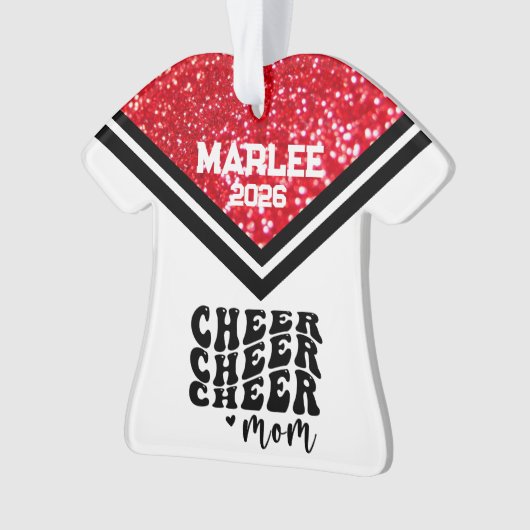 Personalisierte Rot-Schwarz--Mama Ornament (Vorderseite)