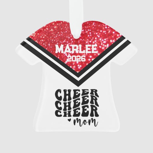 Personalisierte Rot-Schwarz--Mama Ornament (Rückseite)