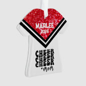 Personalisierte Rot-Schwarz--Mama Ornament (Vorderseite)