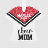 Personalisierte Rot-Schwarz--Mama Ornament (Rückseite)