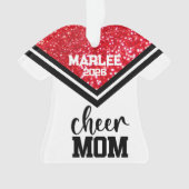 Personalisierte Rot-Schwarz--Mama Ornament (Vorderseite)