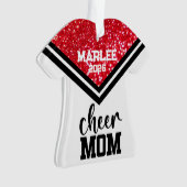 Personalisierte Rot-Schwarz--Mama Ornament (Vorderseite)