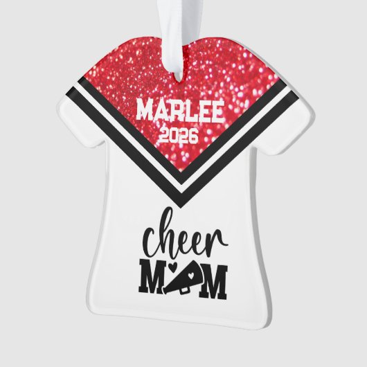 Personalisierte Rot-Schwarz--Mama Ornament (Vorderseite)