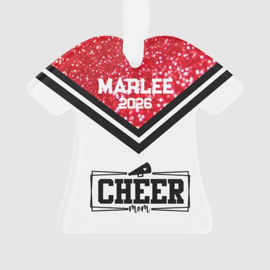 Personalisierte Rot-Schwarz--Mama Ornament (Vorderseite)