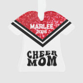 Personalisierte Rot-Schwarz--Mama Ornament (Vorderseite)