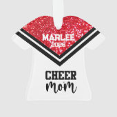 Personalisierte Rot-Schwarz--Mama Ornament (Rückseite)