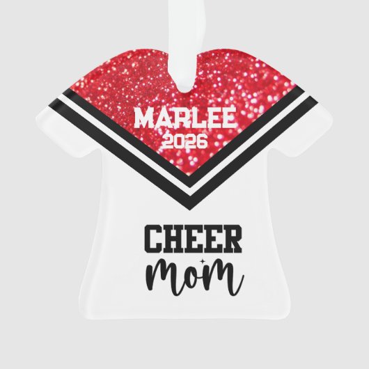 Personalisierte Rot-Schwarz--Mama Ornament (Vorderseite)