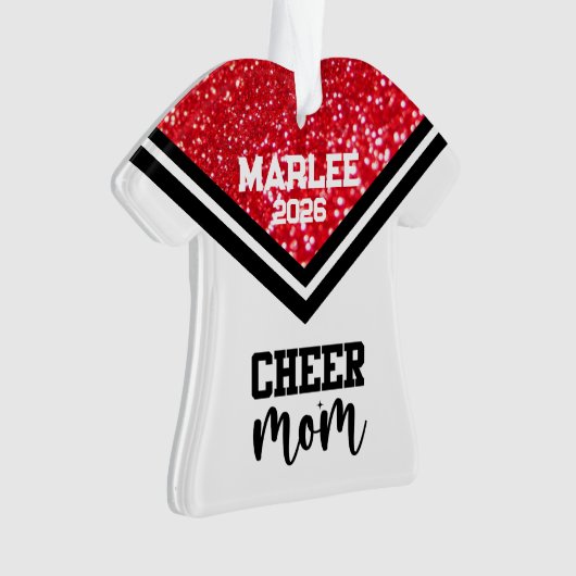 Personalisierte Rot-Schwarz--Mama Ornament (Vorderseite)