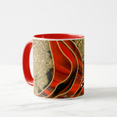 Personalisierte Rot- und Goldmarmor-Tasse Tasse (Vorderseite Links)