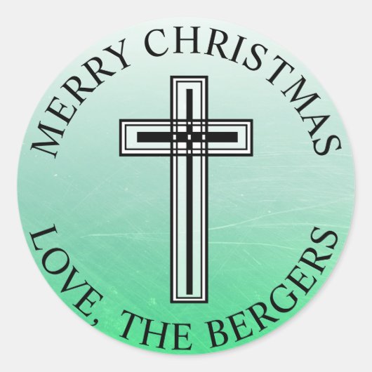 Personalisierte Rot- und Schwarz-Kreuz-Aufkleber Runder Aufkleber (Vorderseite)