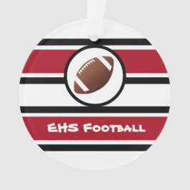 Personalisierte Rot- und Schwarzer Fußballverzieru Ornament