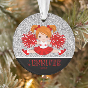 Personalisierte Rot- und Schwarzkopfdekoration Ornament