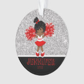 Personalisierte Rot- und Schwarzkopfdekoration Ornament (Vorderseite)