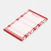 Personalisierte Rot- und Weißnadengänge Post-it Klebezettel (angewinkelt)